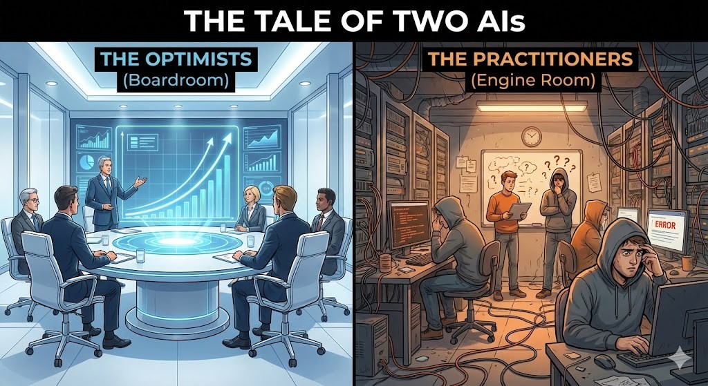 Executives and Practitioners: The Tale of Two AI Worlds